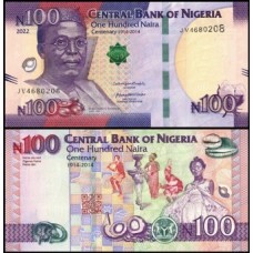 Nigéria P-41d Fe 100 Naira 2022 Comemorativa Obafemi Awolowo