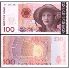 Norway Noruega P-49b Fe 100 Kroner 2004 Kirsten Flagstad