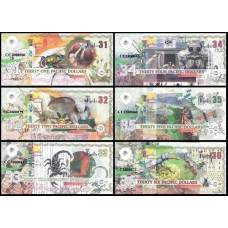 Pacific Ocean Set 6 Cédulas 31 a 36 Dollars Fe Fantasia