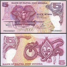 Papua Nova Guiné P-19 Fe 5 Kina 2000 Comemorativa Milênio