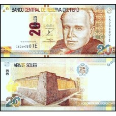 Peru P-193a Fe 20 Soles 2016 Raúl Barrenechea