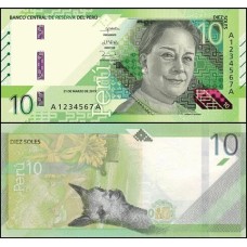 Peru P-196a Fe 10 Soles 2019 Chabuca Granda
