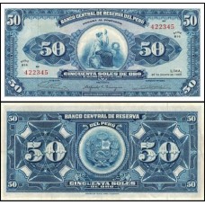 Peru P-89a Fe 50 Soles de Oro 1965