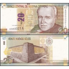 Peru P-183a Fe 20 Nuevos Soles 2009 Raúl Barrenechea