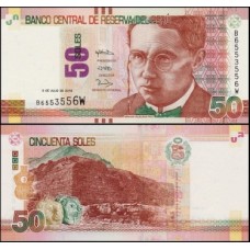 Peru P-194a Fe 50 Soles 2018 Abraham Valdelomar