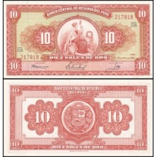 Peru P-84a.3 Fe 10 Soles de Oro 1966