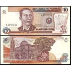 Philippines Filipinas P-169a Fe 10 Pesos ND (1985) Apolinário Mabini