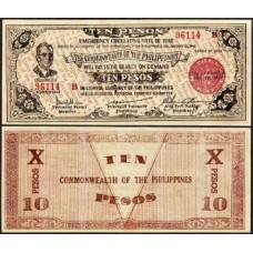 Philippines Filipinas P-S649c Mbc/S 10 Pesos 1942 Negros