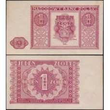 Poland Polônia P-123 S/Fe 1 Zloty 1946
