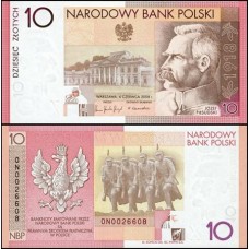 Poland Polônia P-179 Fe 10 Zlotych 2008 Pilsudski Comemorativa