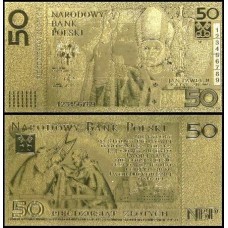 Poland Polônia 50 Zlotych Folheada a Ouro João Paulo II Fantasia