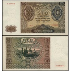 Poland Polônia P-103b Fe 100 Zlotych 1941