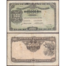 Portugal P-105a.1 Mbc 500 Réis ND (1904)