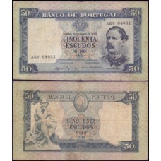 Portugal P-164a.6 Mbc 50 Escudos 1960 Fontes Pereira de Melo