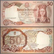 Portugal P-168a.4.2 Fe 50 Escudos 1964 Rainha Santa Isabel