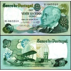Portugal P-176b.1.1 Fe 20 Escudos 1978 Gago Coutinho