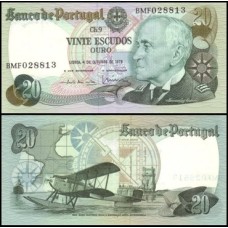 Portugal P-176b.6 Fe 20 Escudos 1978 - Gago Coutinho