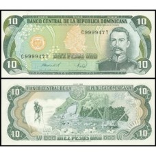 República Dominicana P-119c.3 Fe 10 Pesos Oro 1988 Ramón Mella