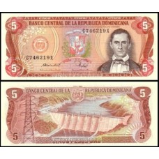 República Dominicana P-118c.4 Fe 5 Pesos Oro 1988 Francisco Sánchez