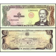 República Dominicana P-126c Fe 1 Peso Oro 1988 Duarte y Díez