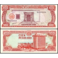 República Dominicana P-128b Fe 100 Pesos Oro 1990