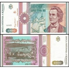 Romania Romênia P-101Aa Fe 1.000 Lei 1991 - Mihail Eminescu
