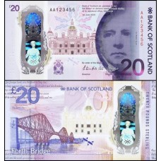 Scotland Escócia P-132a Fe 20 Pounds 2019 Bank of Scotland Polímero