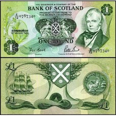 Scotland Escócia P-111g Fe 1 Pound 1988 Sir Walter Scott