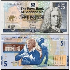 Scotland Escócia P-365 Fe 5 Pounds 2005 Comemorativa Jack Nicklaus