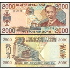 Sierra Leone Serra Leoa P-25 Fe 2.000 Leones 2000 Wallace-Johnson