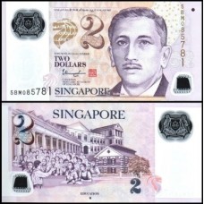 Singapore Cingapura P-46f Fe 2 Dollars ND (2013) Polímero