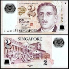 Singapore Cingapura P-46g Fe 2 Dollars ND (2015) Polímero