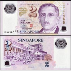 Singapore Cingapura P-46a Fe 2 Dollars ND (2006) Polímero
