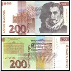 Slovenia Eslovênia P-15d Fe 200 Tolarjev 2004 Jacobus Gallus