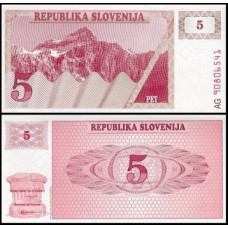 Slovenia Eslovênia P-3a Fe 5 Tolarjev 1990