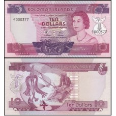 Solomon Islands Ilhas Salomão P-7a Fe 10 Dollars ND (1977) Rainha ♛
