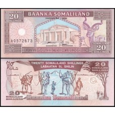Somaliland Somalilândia P-3b Fe 20 Shilin = 20 Shillings 1996