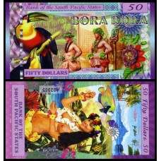 South Pacific Bora Bora 50 Dollars 2016 Fe Polímero Fantasia