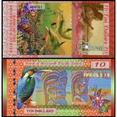 South Pacific Maui Hawai 10 Dollars 2015 Fe Polímero Fantasia