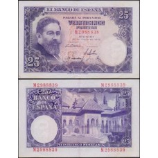 Spain Espanha P-147a Sob 25 Pesetas 1954  Isaac Albéniz