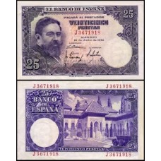 Spain Espanha P-147a Fe 25 Pesetas 1954 Isaac Albéniz