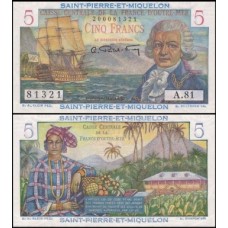Saint Pierre & Miquelon P-22 Fe 5 Francs ND (1950)