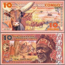 Sub Saharan Africa Congo 10 Shillings 2019 Fe Fantasia Polímero