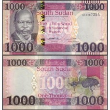 Sudan South Sudão do Sul P-17a Fe 1.000 Pounds 2020