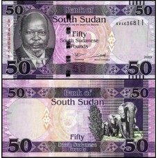 Sudan South Sudão do Sul P-14d Fe 50 Pounds 2019 John Garang