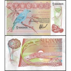 Suriname P-118b Fe 2 1/2 Gulden 1978 Suriname P-118b Fe 2 1/2 Gulden 1978