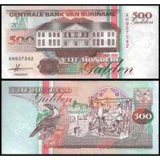Suriname P-140 Fe 500 Gulden 1991 Suriname P-140 Fe 500 Gulden 1991