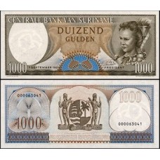 Suriname P-124 Fe 1.000 Gulden 1963 Suriname P-124 Fe 1.000 Gulden 1963