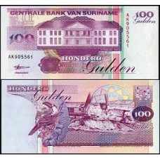 Suriname P-139b Fe 100 Gulden 1998 Suriname P-139b Fe 100 Gulden 1998