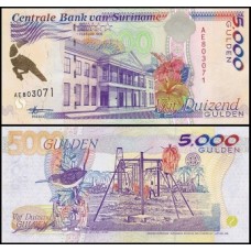Suriname P-143b Fe 5.000 Gulden 1999 Suriname P-143b Fe 5.000 Gulden 1999